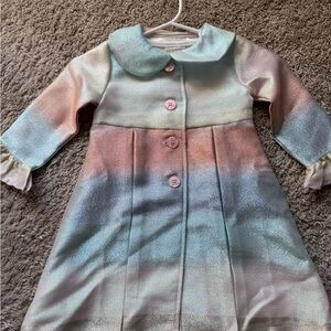 Toddler Girl Shimmer Multicolor Pastel  Dress Jacket with Dress Size 3T